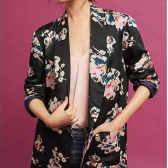 Anthropologie Tavie Floral Silk Blazer - Picture 7 of 16